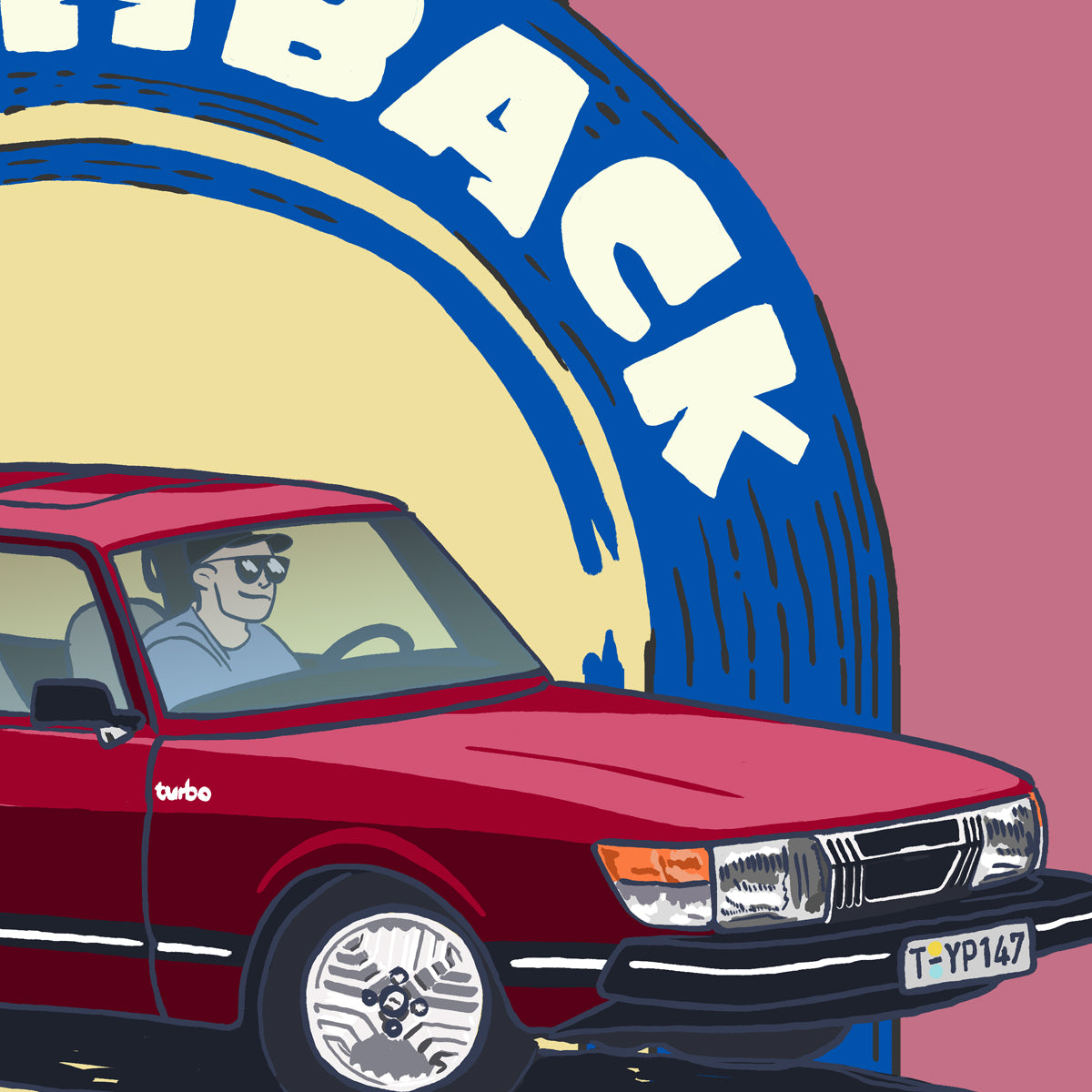 Print Saab 900 Hot Hatchback