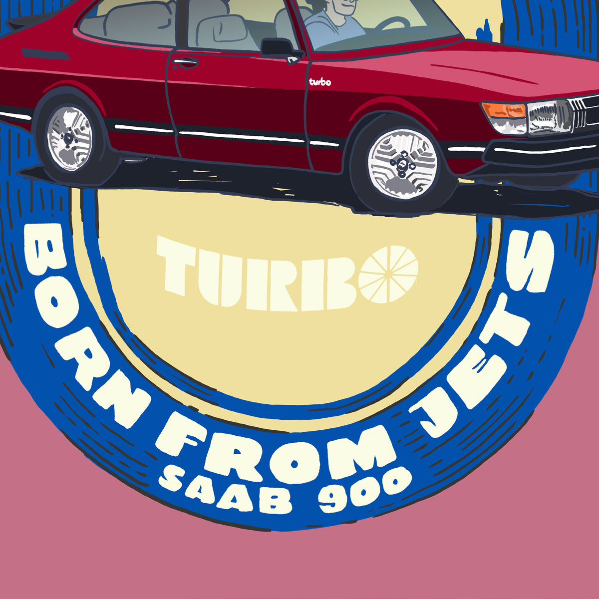 Print Saab 900 Hot Hatchback