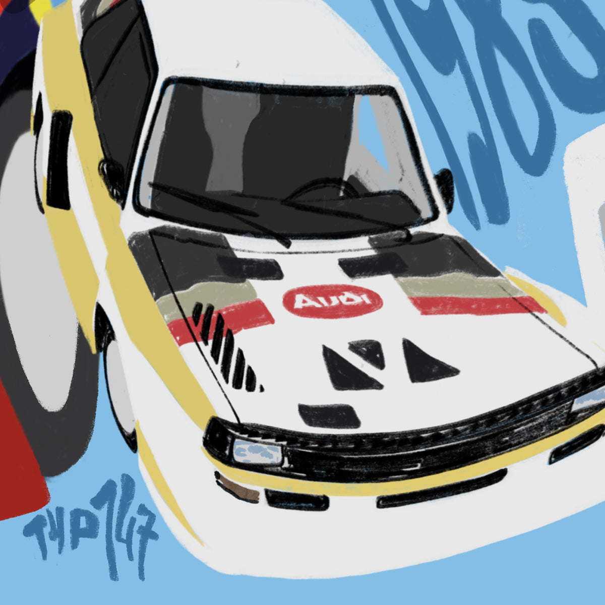 Print Rallye Monte Carlo 1985 Audi und Peugeot