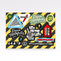Sticker Set mit Drive Tastefully, Porsche, Mille Miglia und typ147
